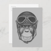 Helmet Chimpansee Briefkaart (Voorkant / Achterkant)