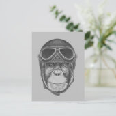 Helmet Chimpansee Briefkaart (Staand voorkant)