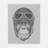 Helmet Chimpansee Fleece Deken (Voorkant)