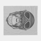 Helmet Chimpansee Fleece Deken (Voorkant (Horizontaal))