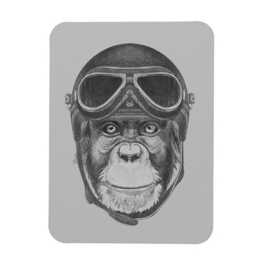  Helmet Chimpansee Magneet (Verticaal)