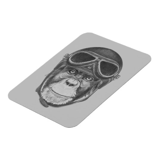  Helmet Chimpansee Magneet (Linkerzijde)