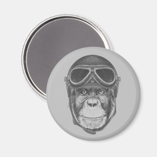  Helmet Chimpansee Magneet (Voorkant / Achterkant)