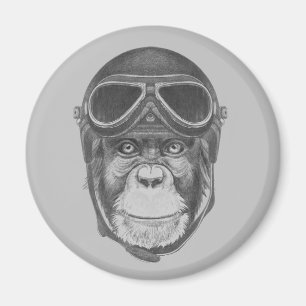  Helmet Chimpansee Magneet