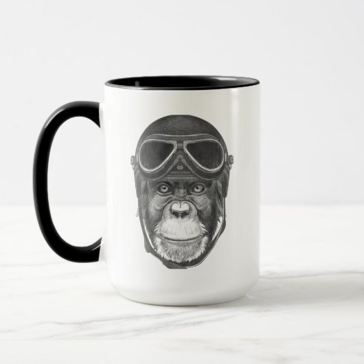  Helmet Chimpansee Mok (Links)