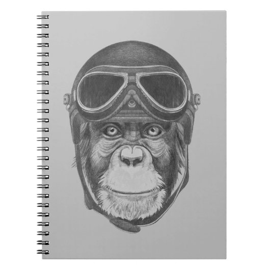  Helmet Chimpansee Notitieboek (Voorkant)