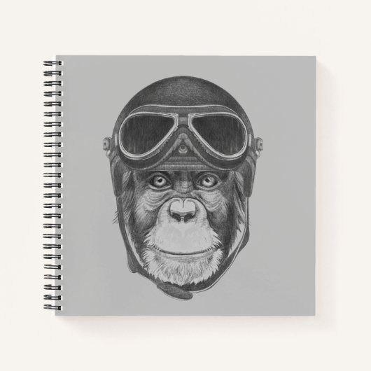  Helmet Chimpansee Notitieboek (Voorkant)