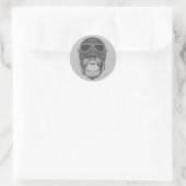  Helmet Chimpansee Ronde Sticker (Tas)