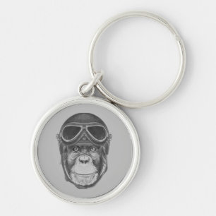  Helmet Chimpansee Sleutelhanger