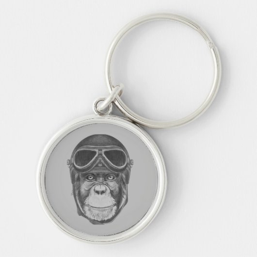  Helmet Chimpansee Sleutelhanger (Voorkant)