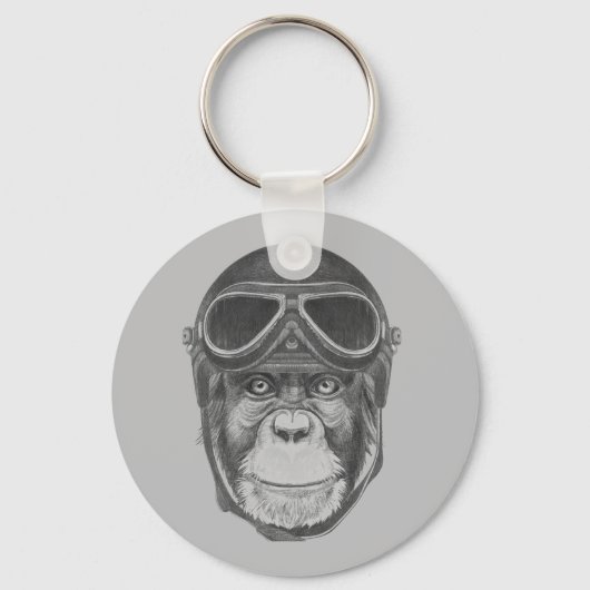 Helmet Chimpansee Sleutelhanger (Voorkant)