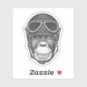 Helmet Chimpansee Sticker (Vel)