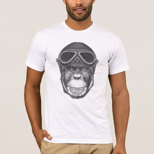 Helmet Chimpansee T-shirt (Voorkant)