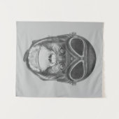 Helmet Chimpansee Wandkleed (Voorkant (horizontaal))