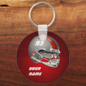 Helmet grijs en rood Football Sleutelhanger (Voorkant)