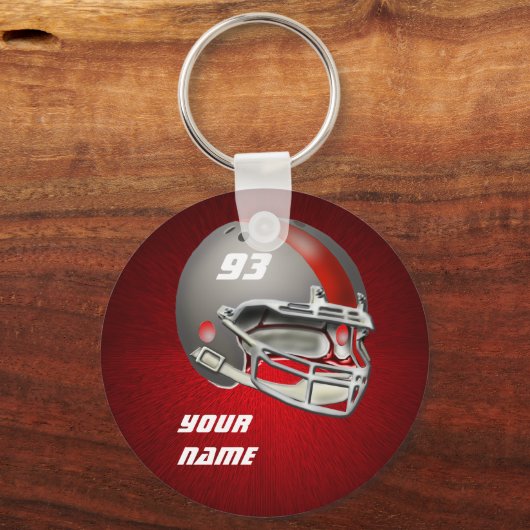 Helmet grijs en rood Football Sleutelhanger (Voorkant)