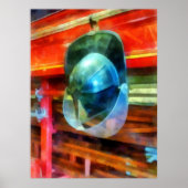 Helmet Hanging on Fire Truck Poster (Voorkant)