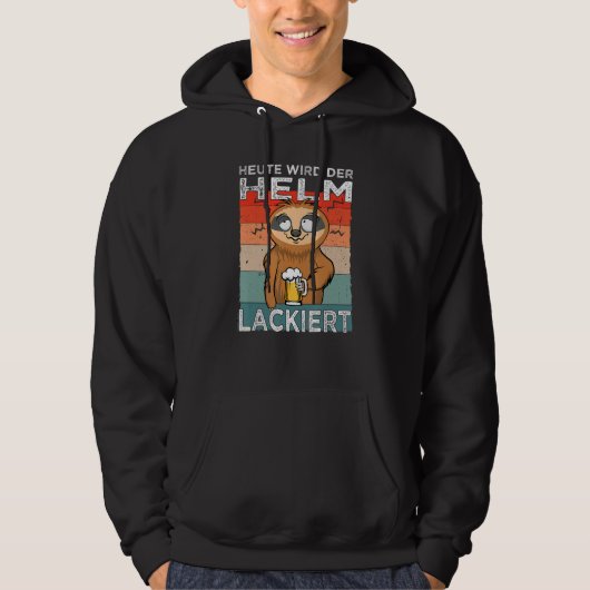Helmet painted beer drinker and men's evening slot hoodie (Voorkant)