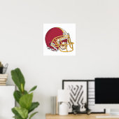 Helmet rood en gouden Football Poster (Thuiskantoor)