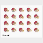 Helmet rood en gouden Football Ronde Sticker (Vel)