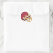 Helmet rood en gouden Football Ronde Sticker (Tas)