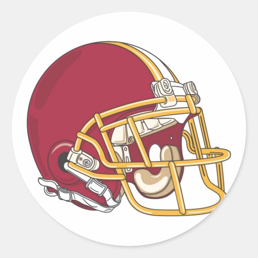 Helmet rood en gouden Football Ronde Sticker (Voorkant)