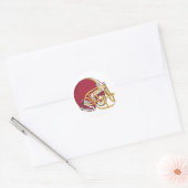 Helmet rood en gouden Football Ronde Sticker (Envelop)