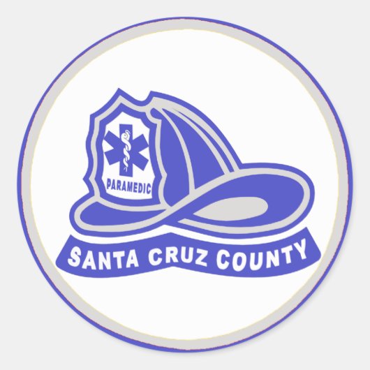 Helmet Santa Cruz County Paramedic Ronde Sticker (Voorkant)
