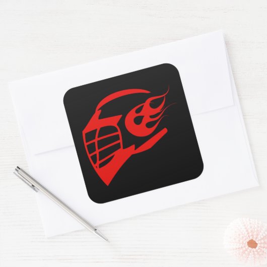 Helmet Vierkante Sticker (Envelop)