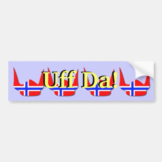 Helmet Viking Flag Norway Design Bumpersticker (Voorkant)