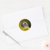 Helmet voor zwart en geel Football Ronde Sticker (Envelop)