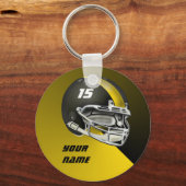 Helmet voor zwart en geel Football Sleutelhanger (Voorkant)