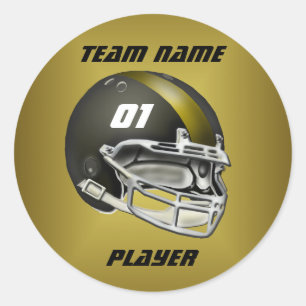 Helmet voor zwart en Gold Football Ronde Sticker