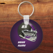 Helmet voor zwart en Paars Football Sleutelhanger (Voorkant)