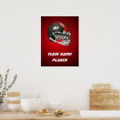 Helmet voor zwart en rood Football Poster (Keuken)