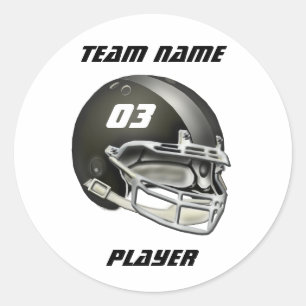 Helmet voor zwart en zilver Football Ronde Sticker