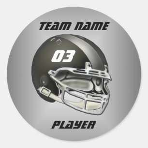 Helmet voor zwart en zilver Football Ronde Sticker