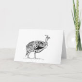 Helmeted Guinea Fowl Design Kaart (Voorkant)