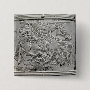 Helmfragment uit Sutton Hoo Treasure Vierkante Button 5,1 Cm