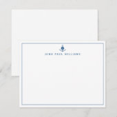 Helmgrens zeemaand blauw schip notitiekaartje (Voorkant / Achterkant)