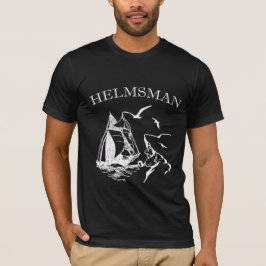 Helmsman Sailboot Sailor Mannen Black T-shirt