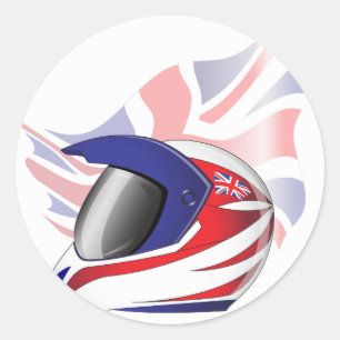 Helmstickers met aansluiting op de motorfiets ronde sticker