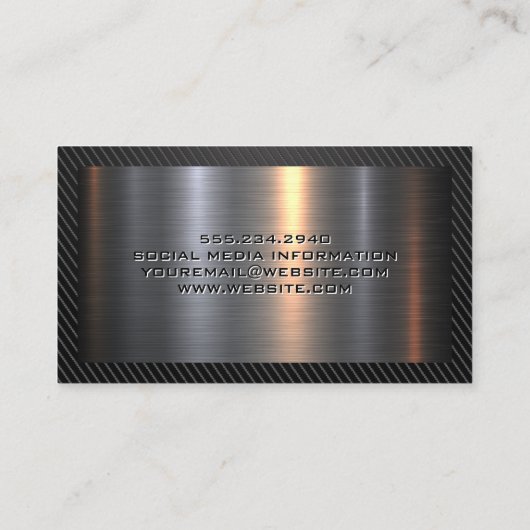 Helmtandwielconstructie Logo | Metallic Visitekaartje (Achterkant)