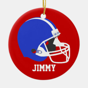 Helmversierend rood, wit en blauw Football Keramisch Ornament