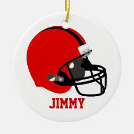 Helmversiering met rood en zwart Football Keramisch Ornament