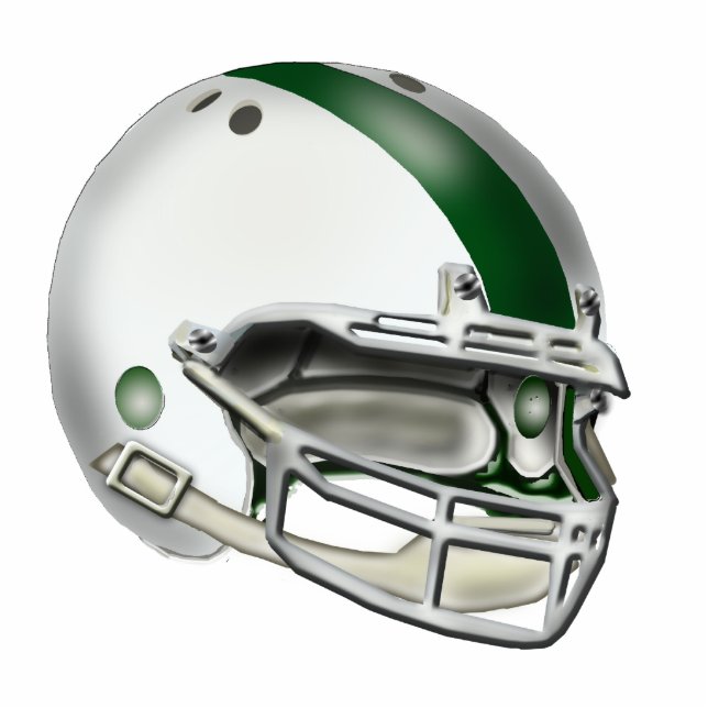 Helmversiering van wit en groen Football Fotobeeldje Ornament (Voorkant)