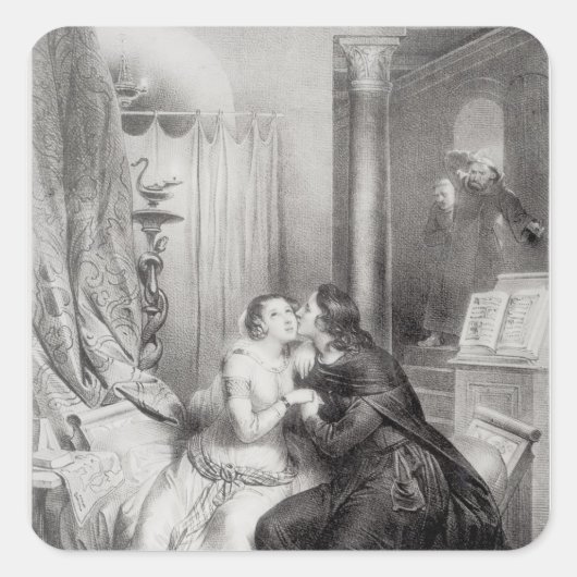 Heloise en Abelard Vierkante Sticker (Voorkant)