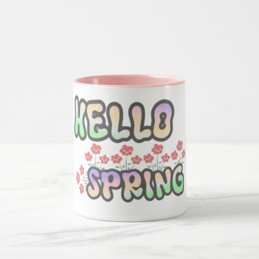 "Heloo Spring" | Bloemendruk  Mok (Midden)