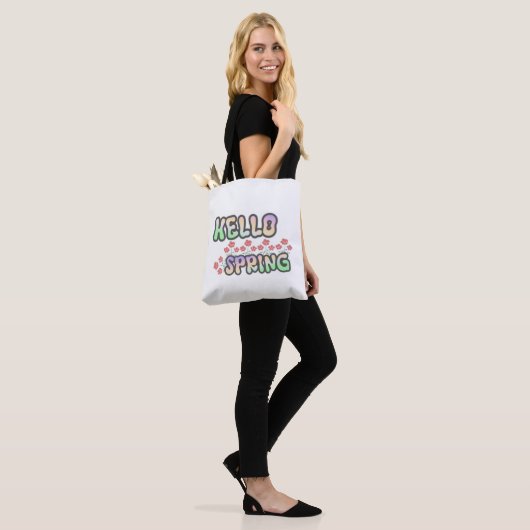 "Heloo Spring" | Bloemendruk Tote Bag (Op model)