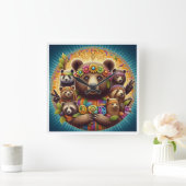 Help alle dieren te beschermen vierkante klok (Huis)